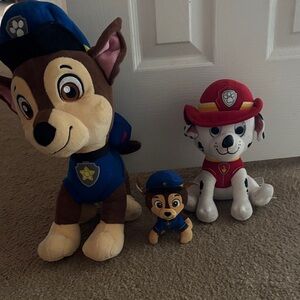 Paw Patrol Plush Trio - Brown, Blue, Red
